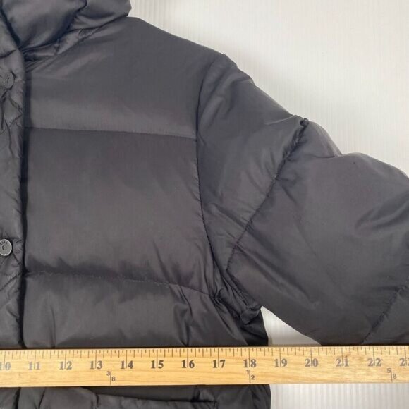 Zara Woman Black Down Zip Up Puffer Jacket Size 10 Winter Coat Hooded - Picture 4 of 16